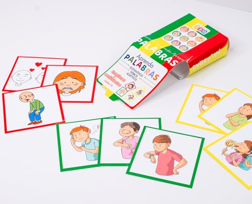 Juegos de Mesa Educativos Niños 4 y 5 Años: Descubro Las Emociones y Sentimientos - Incluye Memory, Juego de la Oca, Dominó 98 Flashcards y Libro Trabajo