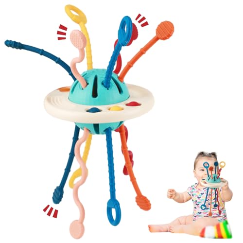 Juguetes Montessori Bebes 6-12 Meses, UFO Silicio Juguete de Viaje para Niños Pequeños, Montessori Juguetes Sensoriales, para Niños 1-3 año Juguetes