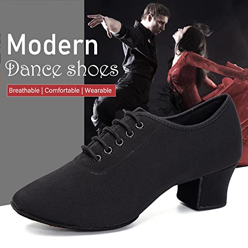 JUODVMP Zapatos De Baile Latinoamericanos Cerrados para Mujer con Cordones Salsa Tango Jazz Zapatos De Baile Training Tacón de 5 cm, 35 EU