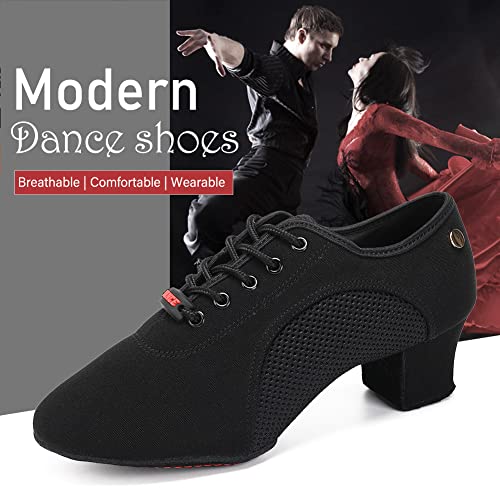 JUODVMP Zapatos De Baile Latinoamericanos Cerrados para Mujer con Cordones Salsa Tango Jazz Zapatos De Baile Training Tacón de 5 cm, Modelo 902, 39 EU