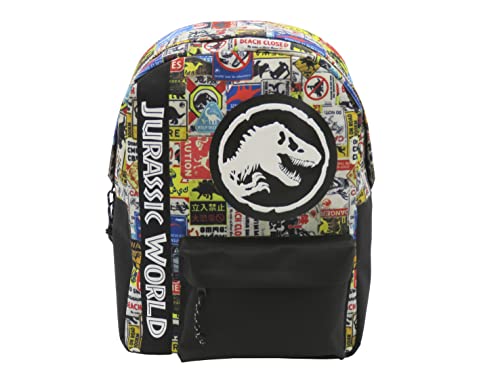 Jurassic World- Mochila, Adaptable a carro, Mochila escolar, Bolsas niños juveniles, Viaje, Backpack, Multicolor, Parque Jurásico, Producto oficial (CyP Brands)