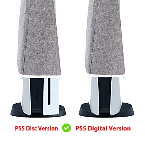 JUSPRO Protector antipolvo para PS5, protector de protección antiarañazos, compatible con consola Playstation 5 Digital Edition & Regular Edition (Gray)