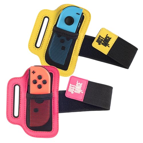 Just Dance 2023 official - Dance Straps - 2 Pack de brazaletes para mandos JoyCon, muñequera elástica ajustable con ranura para los Joy-Cons de Nintendo Switch