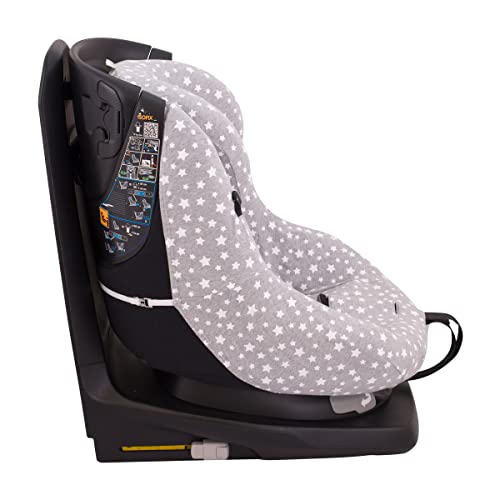 JYOKO KIDS Funda de algodón para silla de coche compatible con Bebé Confort AxissFix (White Star)