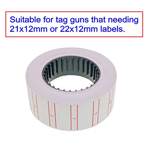 JZK 20 Rollos etiquetas etiquetadora 21 x 12 mm total de 10000 piezas etiquetas adhesivas etiquetas de papel para etiquetadora pistola de precios