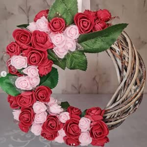KAIAIWLUO Flores de Espuma Artificial,100 PCS Mini Rosas de Espuma Cabeza de Flor Falsa Rosa Artesanal a Granel para Manualidades Bricolaje Ramos de Boda Mesas de Fiesta Decoraciones para Hogar