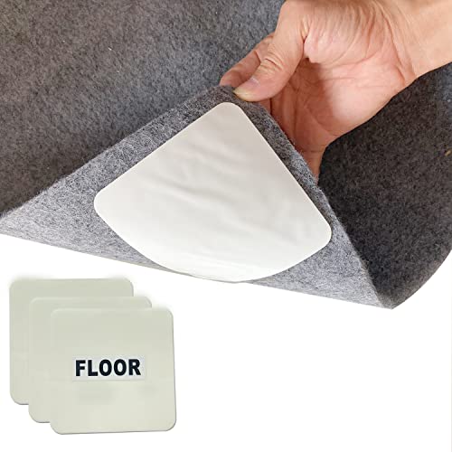 KAIHENG 8 unidades de pegamento para alfombras, adhesivo lavable para alfombras y adhesivo antideslizante en la esquina de la alfombra tienen una fuerte adherencia y son fáciles de desmontar y