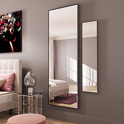 Kare Design espejo Bella, 130x30cm, negro, aluminio,meal, rectangular, sala de estar