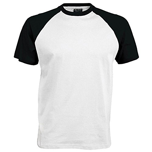 Kariban – Camiseta de manga corta para hombre Bianco/Blu reale Medium