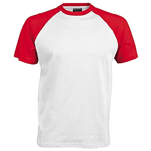 Kariban – Camiseta de manga corta para hombre blanco / negro Large
