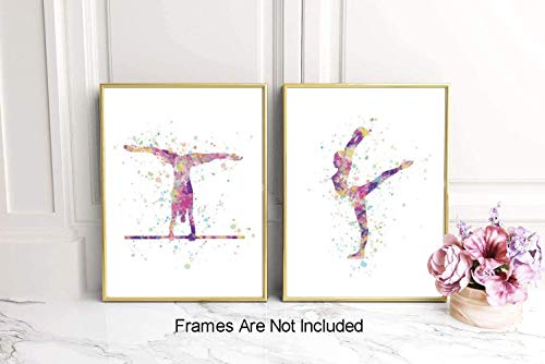 KARTME - Póster abstracto para niñas de gimnasia y gimnasia sin marco, juego de 3 pósteres de lona para hacer ejercicio, gimnastas, recámara, guardería