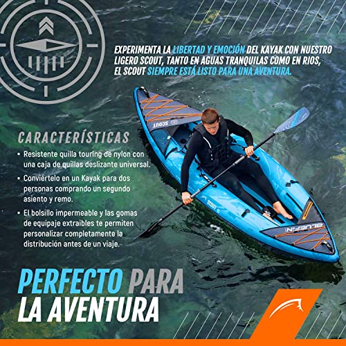 Kayak Hinchable Scout de Bluefin, Kayak Hinchable de 1 Plaza, Canoa Hinchable Alternativa
