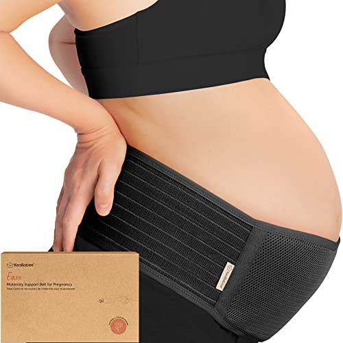 KeaBabies Banda De Maternidad Para El Embarazo - Cinturón De Soporte Para Embarazo Suave & Transpirable - Bandas De Soporte Pélvico (Midnight Black)