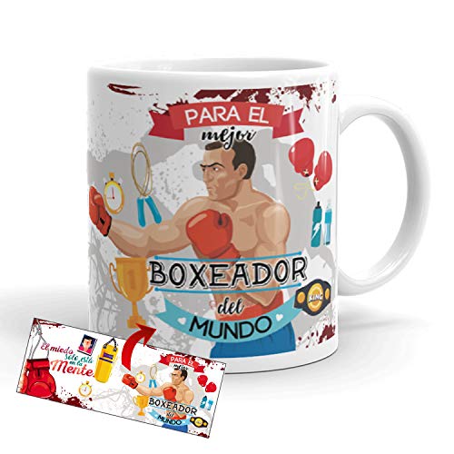 Kembilove Taza de Café del Mejor Boxeador del Mundo – Taza de Desayuno para la Oficina – Taza de Café y Té para Profesionales – Tazas Profesiones de Boxeadores, Abogados, Policías, Maestros