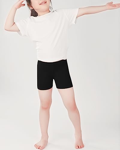 KEREDA Pantalones cortos de ciclismo para niña, de algodón, 3 pares, Negro , 12-14 años