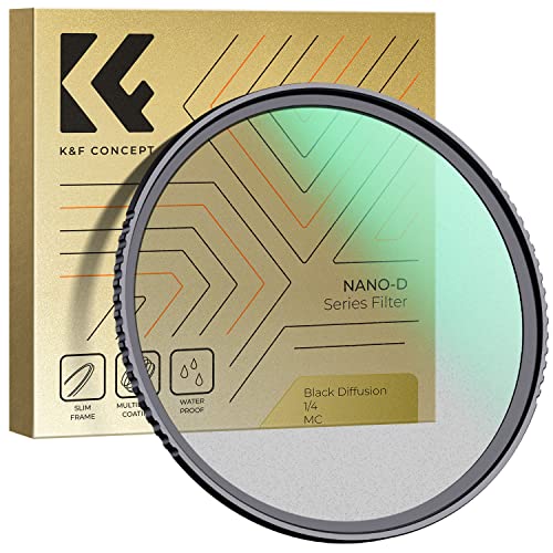 K&F Concept Nano-D Filtro Black-Mist 1/4 Filtro de Niebla Negra de Vidrio óptico para Suavizador de Retrato Imagen y Vídeo para Objetivo 72mm