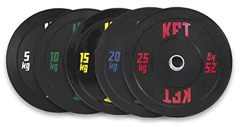 KFT Disco Bumper Negro, Disco Olímpico Bumper Halterofilia, Levantamiento de Peso, Disco Bumper Pesas (25)