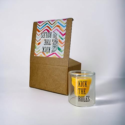 KICK THE RULES - Pack de 4 Chupitos Calavera Premium - Elaborados en Vidrio con Doble Pared - Ideal para cualquier Celebración - Vasos de Chupito de 25 mL