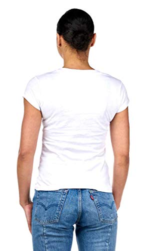 Killer Whale Camiseta Cuello en V Mujeres Llano algodón Gimnasio básico