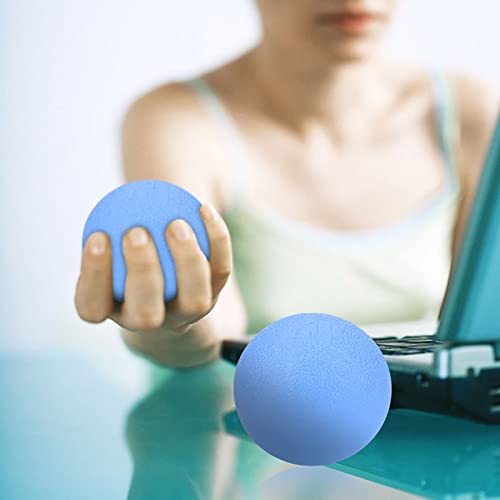 KIMISS Terapia de Masaje de Silicona, Bola para la Fuerza de los Dedos de la Mano Balle Main Kine Grip Ball Estrés Ejercicio Alivio del Estrés (Rojo 25) (Azul)