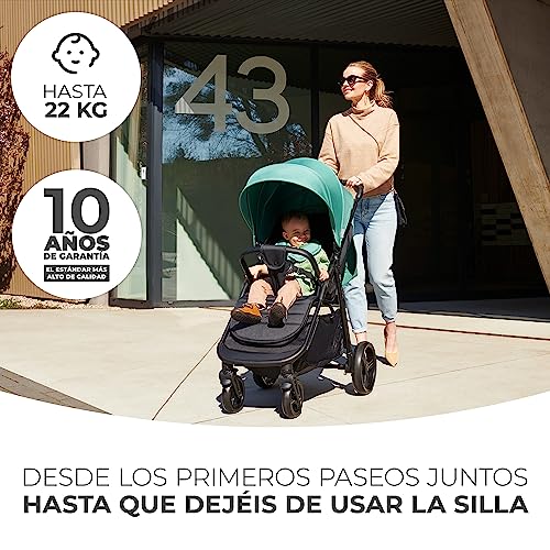 Kinderkraft RINE Silla de Paseo, Carrito bebé, cochecito bebé, Suspensión, Impermeable con UPF 50+, Plegable, Fácil de Plegar, Negro