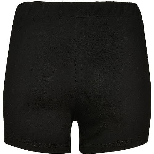 KINKIES Pantalón Corto Deportivo Negro para niñas - Short de Deporte con Cintura elástica, cómodo y Elegante para Chicas (10 años)