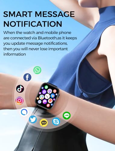 KIPTUMTEK Smartwatch Hombre Mujer con Llamada, 2.01'' Reloj Inteligente Deportivo con Monitor de Sueño/SpO2/Podómetro/Drenar, 100+ Modos Deportivos, IP68 Smart Watch iOS Android…