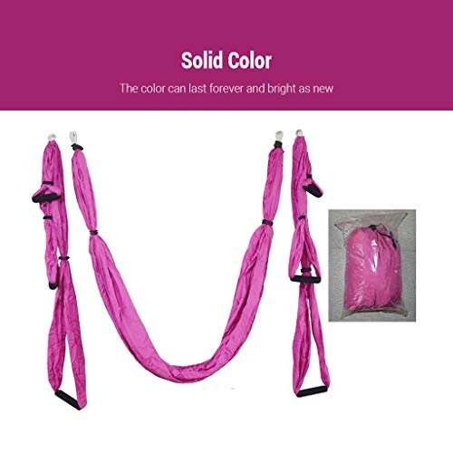 Kit de Yoga Swing tela acrobática de la yoga de la hamaca del vuelo de danza aérea Yoga aérea acrobática tela de seda sedas Antigravity Yoga Hamaca for interiores o exteriores ( Color : Pink )