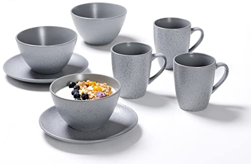 Kitwe - Servicio de desayuno (12 piezas), color gris