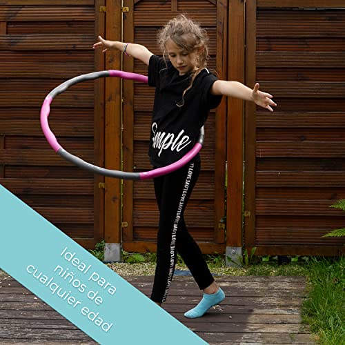 Kleintober Hula Hoop Premium para niños y Adultos I Aro Gimnasia Ritmica para Deportes, Fitness y diversión I Set con 4 Ejercicios y Pulsera Motivacional