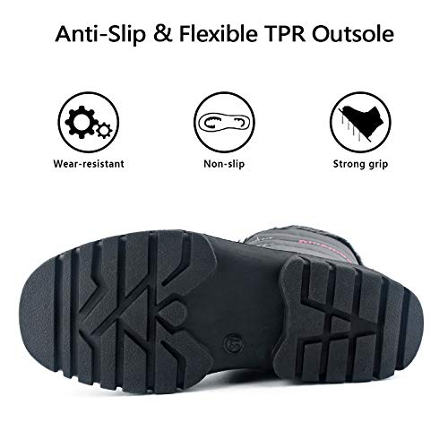 Knixmax Botas de Nieve para Mujer Botas de Invierno Forro Térmico Impermeables Antideslizante Cómodo Zapatos de Invierno Gris Sscuro EU40