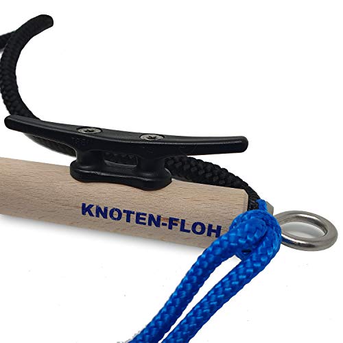 Knoten-Floh Knotungsset Kapitn XXL - Nodo Aprendizaje para SBF See Barco & Bomberos, dispositivo de ejercicio de nudos incluye panel de nudos e instrucciones
