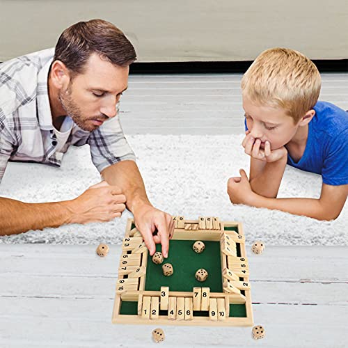 kramow Shut The Box Juego de Mesa para familias Juego Educativo para niños Juegos de Madera y Dados para Jugadores de Party