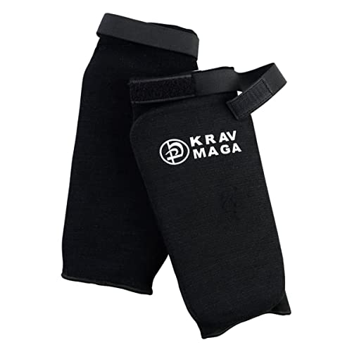 Krav Maga Espinilleras de algodón elástico estándar tipo calcetín - Negro (grande)