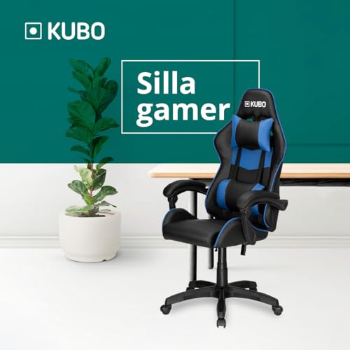 KUBO Silla de Gaming Ergonómica, Azul, One Size