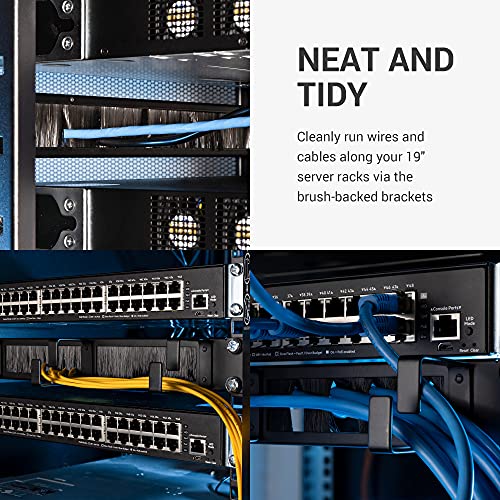 kwmobile Paneles guía Cables para 1U 19" - Set de 5X Panel metálico pasacables para Rack de Servidor - Organizadores para Cable de Red Fibra óptica