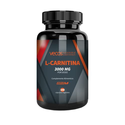 L-Carnitina Pura 3000 mg | Mejora la Energía, Resistencia, el Rendimiento Deportivo y la Metabolización Eficiente de las Grasas | Quemagrasas | 160 Cápsulas Vegetales