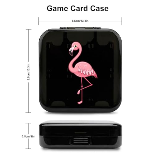 La bonita y hermosa funda para tarjetas de juego de flamenco rosa compatible con Nintendo Switch, caja de almacenamiento portátil con 24 ranuras