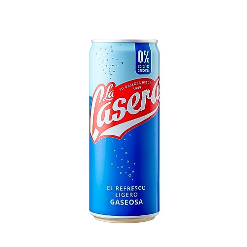 La Casera® Gaseosa, El Refresco Ligero, con Cero Azúcares y Cero Calorías - Lata, Pack 24 x 33 cl