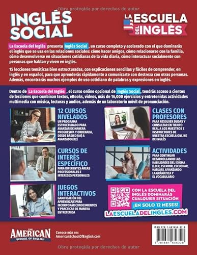 La Escuela del Inglés - Curso Completo Online de Inglés Social / American School of English - Social English Complete Online Course (Spanish Edition)