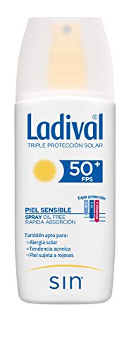 Ladival Protector Solar corporal FPS 50+ oil free para pieles sensibles (alérgicas, tendencia acnéica y pieles rosáceas) en Spray - 150ml