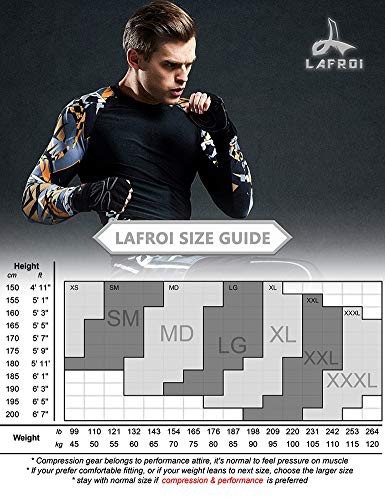 LAFROI Camisa de compresión de Manga Larga UPF 50+ Baselayer Performance para Hombre CLY08C Warrior L