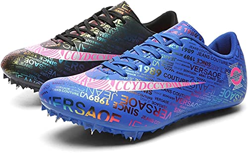 LALKS Zapatillas de clavos unisex, zapatillas de deporte de competición de clavos juveniles (Color : White, Size : 35 EU)