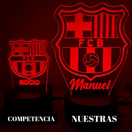 Lampa del real Madrid Barcelona betis personalizada. Lampara 3D. Luz de futbol infantil. (Real Madrid)