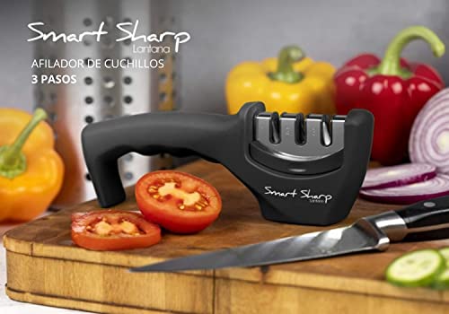 Lantana Afilador de cuchillo inteligente afilado, afilado manual profesional de 3 etapas para cuchillos de cocina