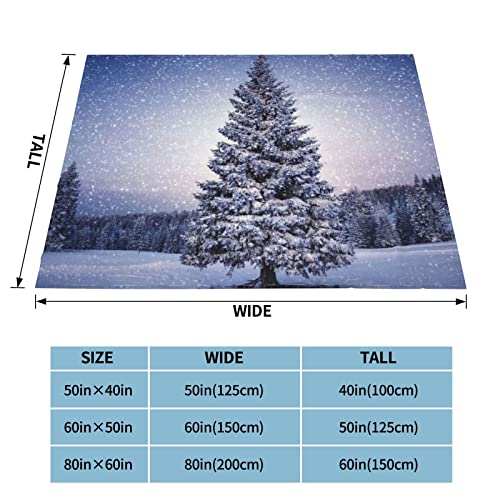 Lanzar una Manta Nature Winter Snowflake Trees Flannel Blanket Soft and Warm Anti-Pilling Blanket For All Seasons 80"X60"