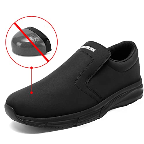 LARNMERN Zapatos Cocina Slip-On Hombre Anti-Deslizante Zapatillas Zapatos de Trabajo Impermeable Calzado Chef Hostelería sin Puntera /42.5