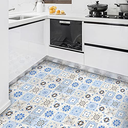 LC&TEAM - Revestimiento de suelo de PVC, autoadhesivo, para cocina, 60 x 500 cm, impermeable, grosor de 0,28 mm, aprox. 3 ㎡/rollo (azulejos retro D)