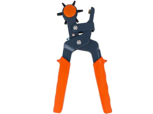 Ledlux AS620678 - Pinza de troquelado, perforadora, ideal para perforar cinturones y cuero, 6 medidas de orificios