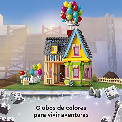 LEGO 43217 Disney y Pixar Casa de “Up”, Juguete con Globos, Mini Figuras de Carl, Russell y el Perrito Dug, Modelo Coleccionable, 100 Aniversario de Disney, Regalo de Película